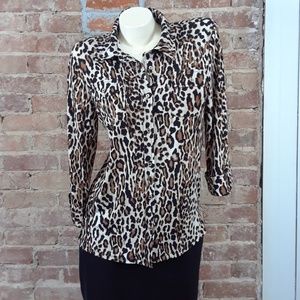 Karl Lagerfelt Button Down Shirt Sz M Cheetah